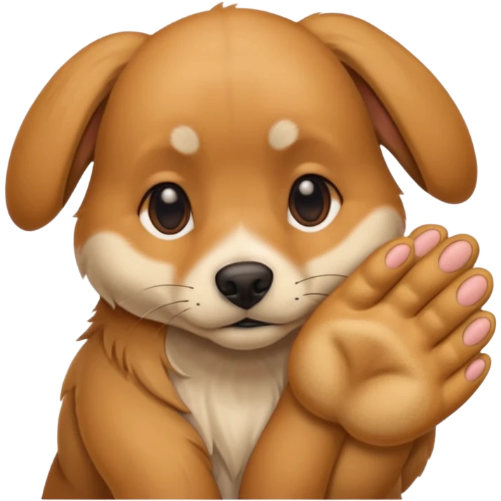 собачка стесняется прикрывает нижнюю половину лица рукой emoji