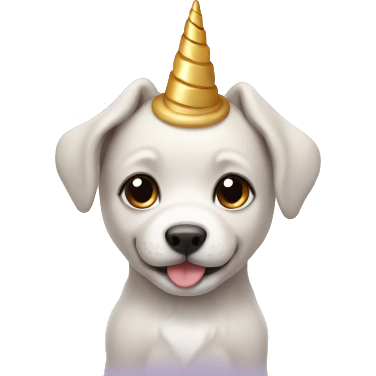 Puppy with unicorn horn emoji