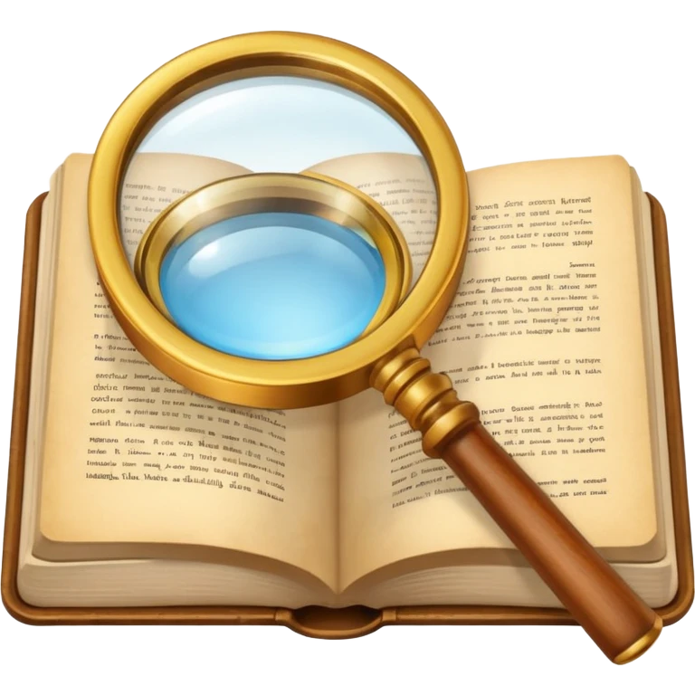 Magnifying glass with a book emoji