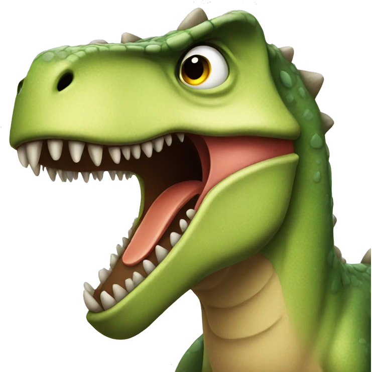 A mad dinosaur emoji