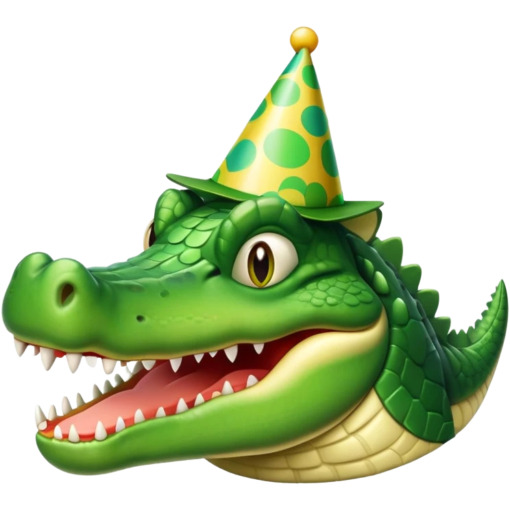 crocodile wearing a party hat emoji