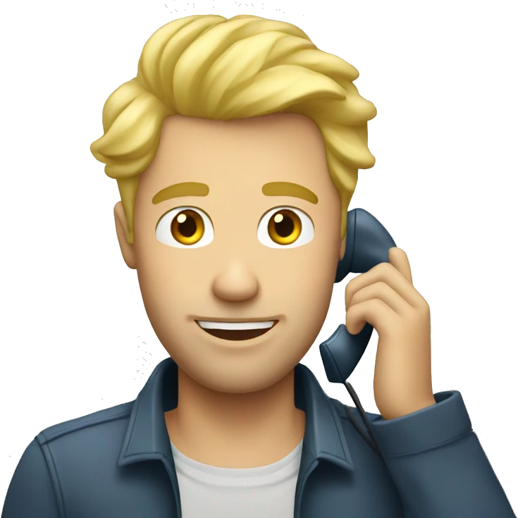 blond ful man calling phone emoji