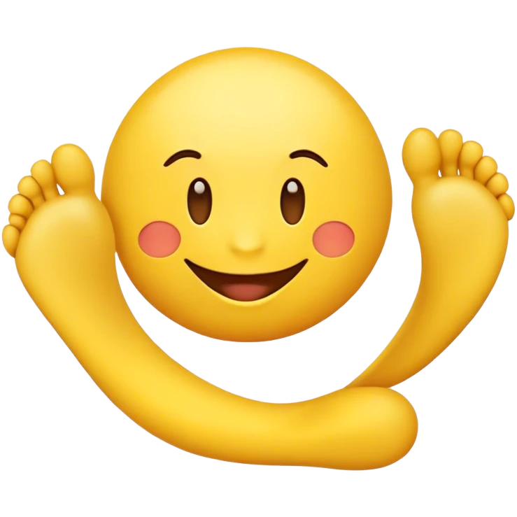 make a smile emoji with feet in mouth  emoji