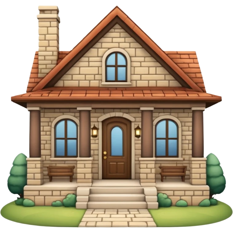 house no trees  not wooden like cartoonish almost only the front emoji
