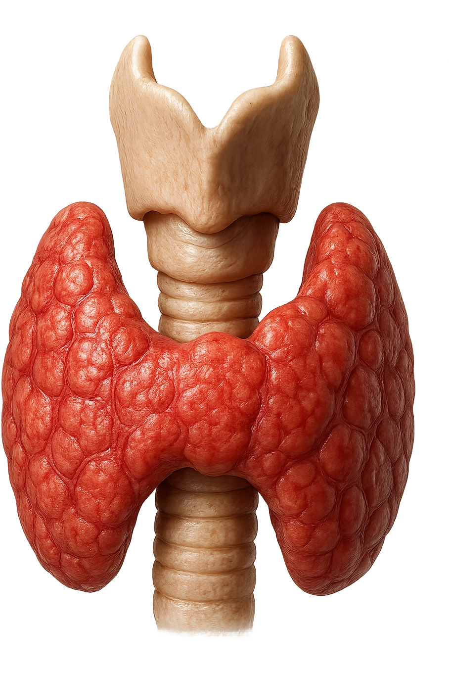 tiroide umana anatomica , iperrealistica 4k, isolato su sfondo bianco emoji