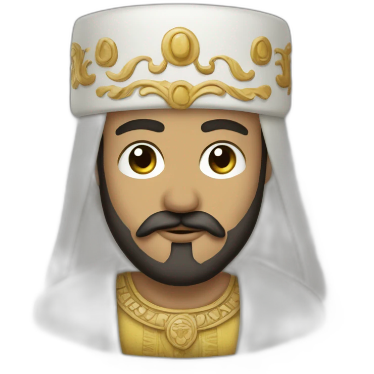 El bey Tunisia with beard, moustache and tissu around the head emoji