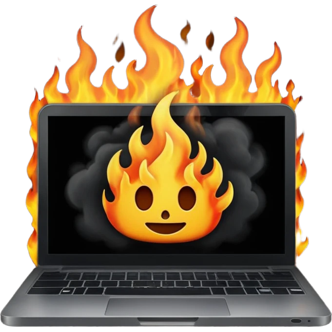 malwarebytes burning laptop emoji