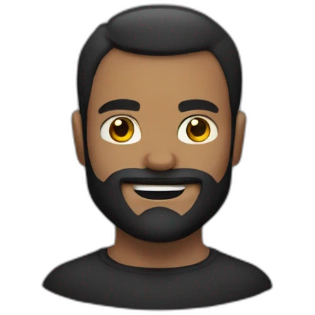 Homme chauve musclé avec une barbe noir emoji