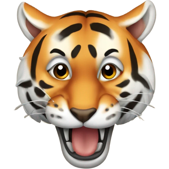 Tiger chewing longhorn emoji