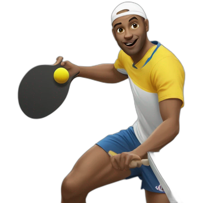 Alexi Lebrun playing ping pong emoji