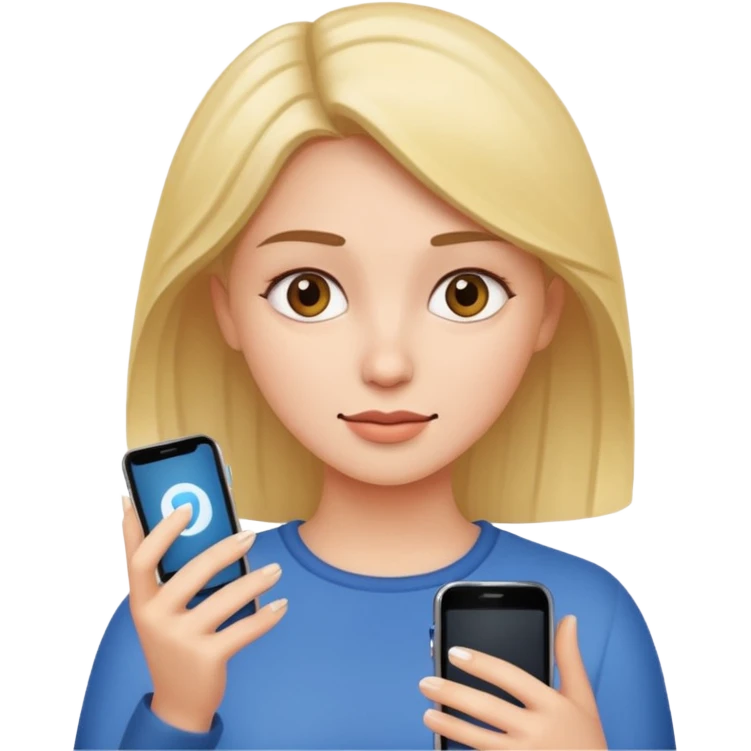 women using phone emoji