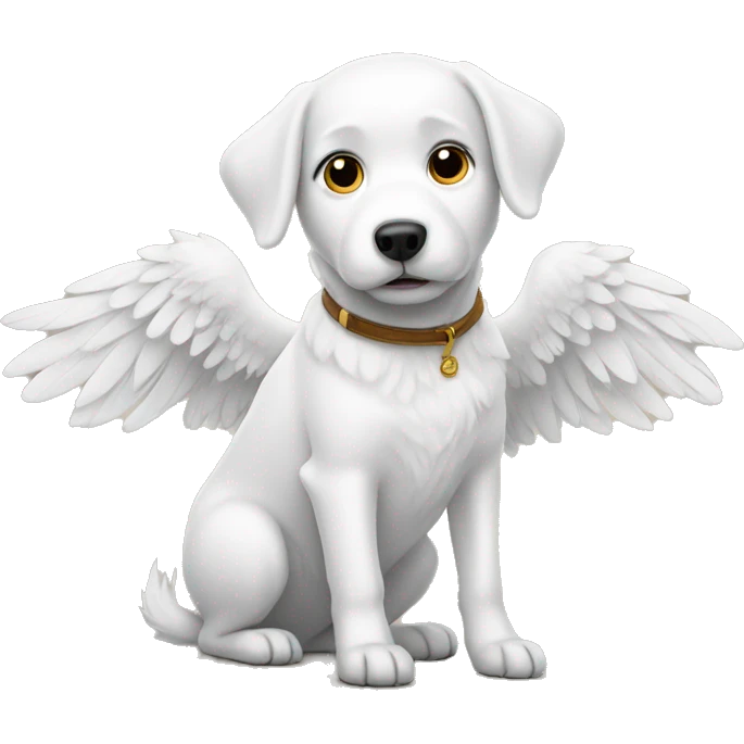 White dog have a wing emoji