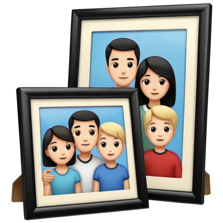 family photo frame, travelling emoji