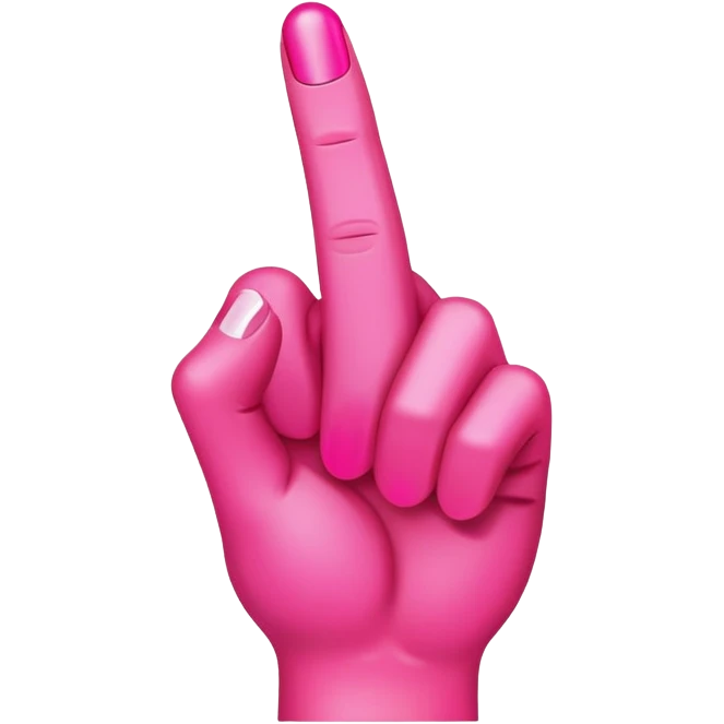 Hot pink middle finger emoji