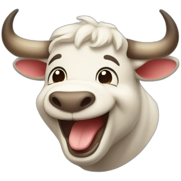 Cute Bull laughing out loud emoji
