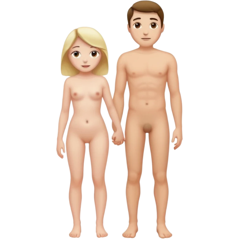 Girl Nude whole  body close up with a man emoji