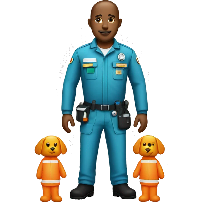 paramedic in orange reflective uniform emoji