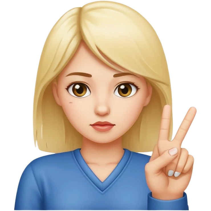 girl sticking up the middle finger emoji