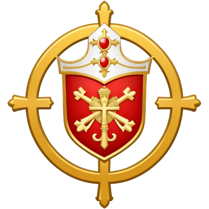 Pope's emblem with a touch of red emoji