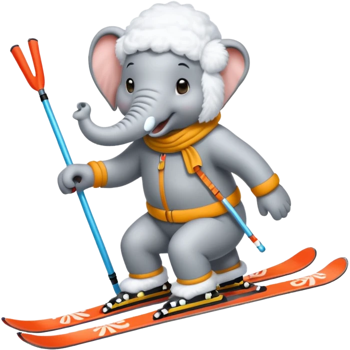 skiing elephant emoji