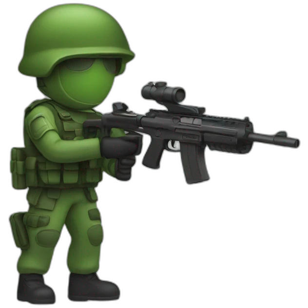 Green soldier with gun emoji