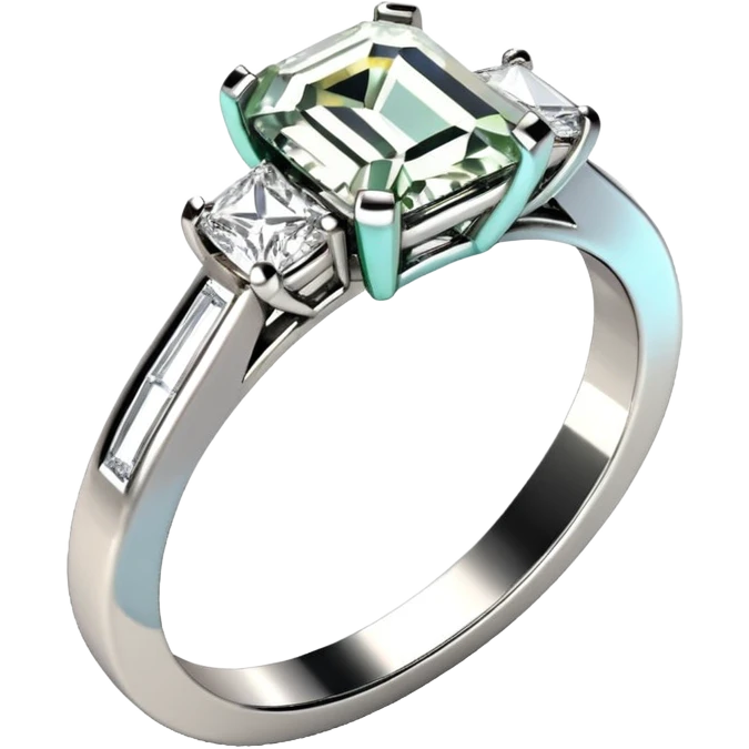 glitter esmerald diamond married ring emoji