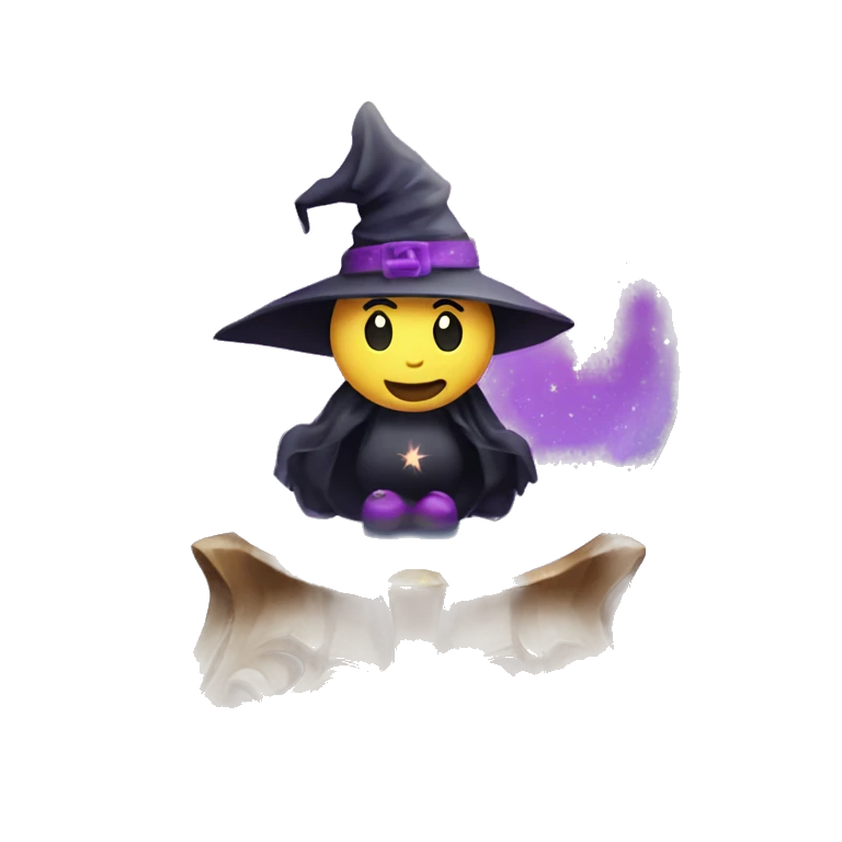 glittery crystal ball with a witch  emoji