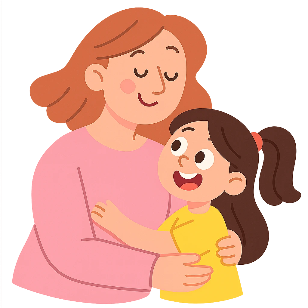 gentle mother figure, soft pastel cartoon style emoji