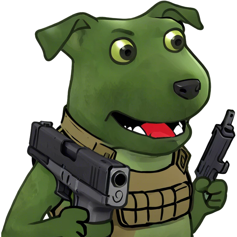 Dog with Glock emoji