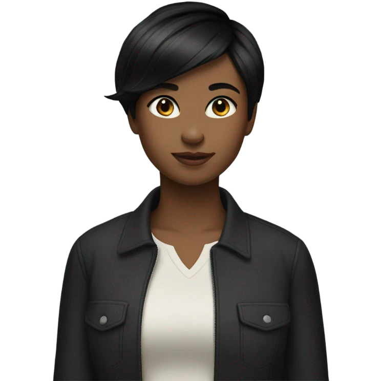 a girl with blackshort hair  emoji