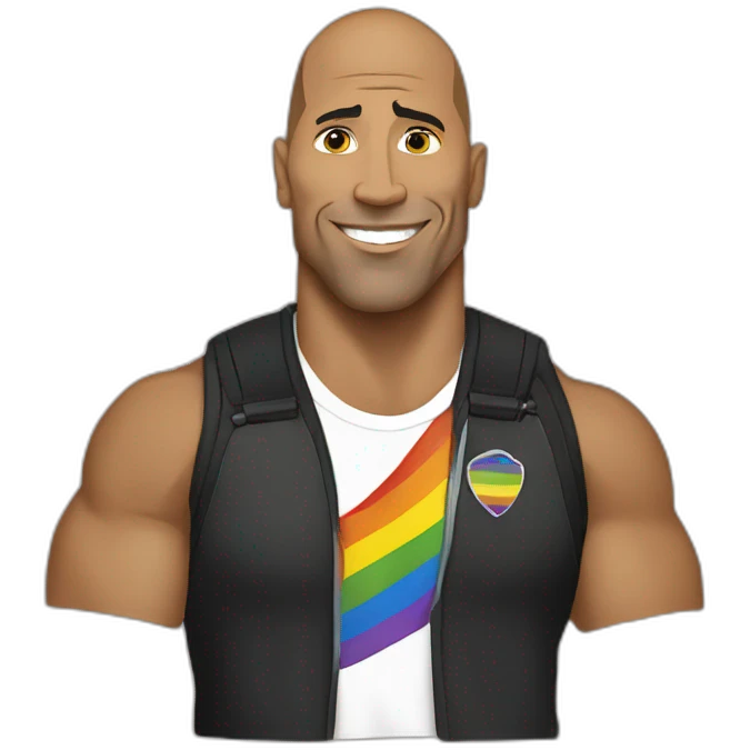 The rock avec un drapeau lgbt emoji