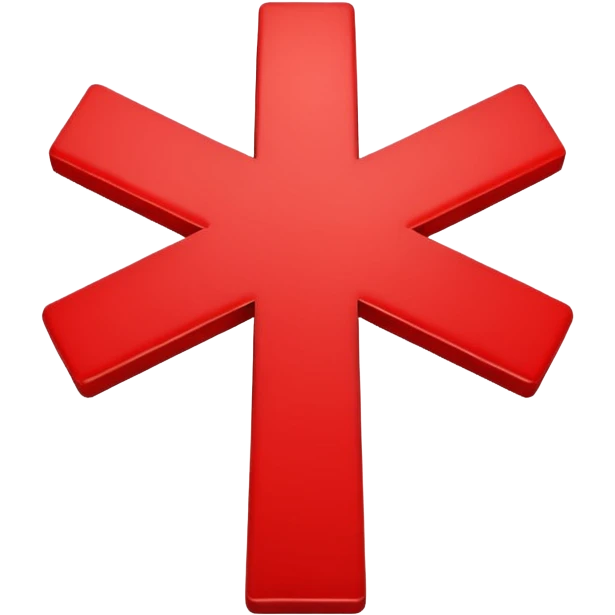 red medical cross symbol on a white3 background emoji
