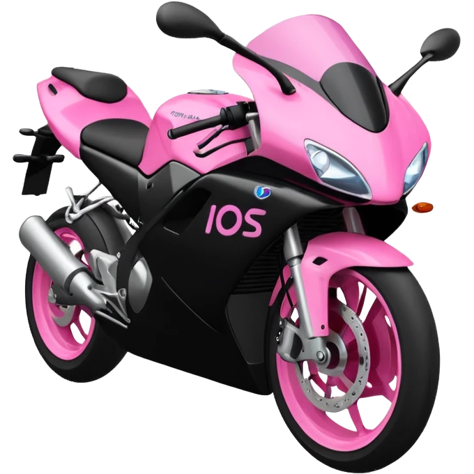 moto sportiva con scritta nera e solo avanti rosa fluorescente  emoji