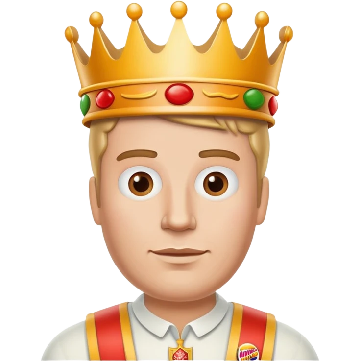White man with a Burger King crown on  emoji