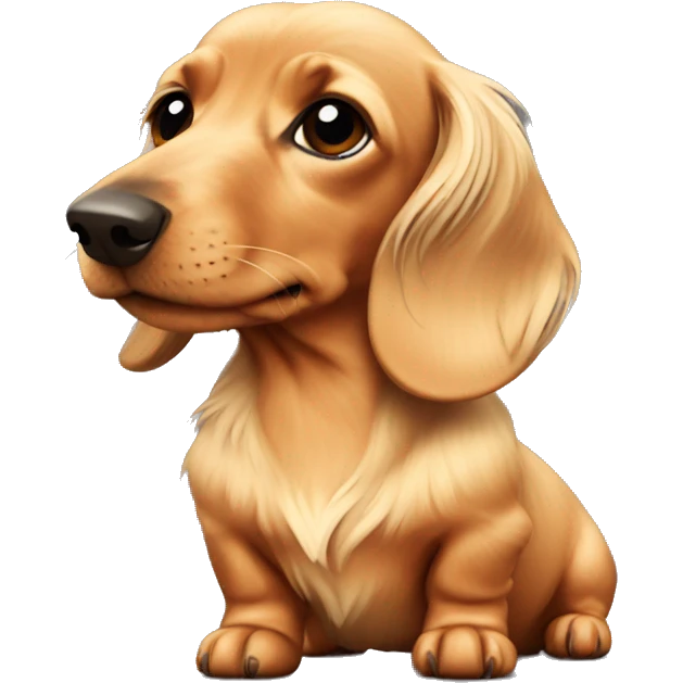 Miniature blonde long haired dachshund  emoji