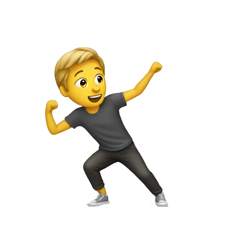 Homme qui fait un dab emoji