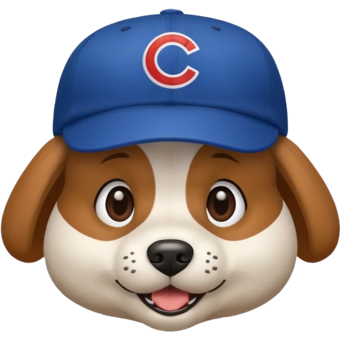 a dog with a Cubs baseball hat on emoji
