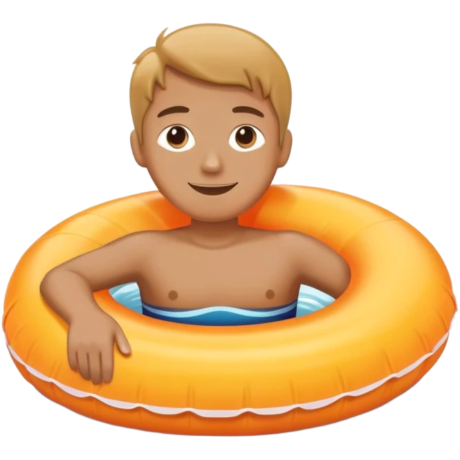 Swimming with floatie emoji
