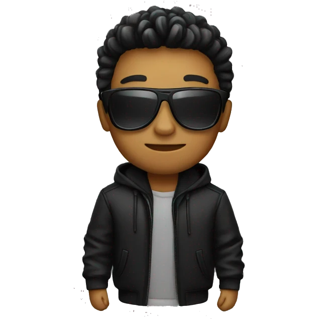 cool guy with black jacket emoji
