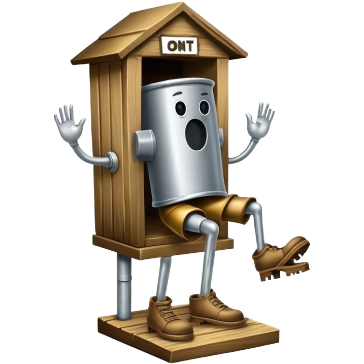 A "I STINK AT FANTASY FOOTBALL" trophy an outhouse-shaped figure with legs on a metallic base - perfect for commemorating league losers.​​​​​​​​​​​​​​​​ emoji