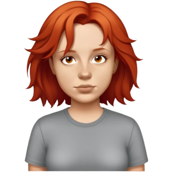 female, wearing grey shirt emoji