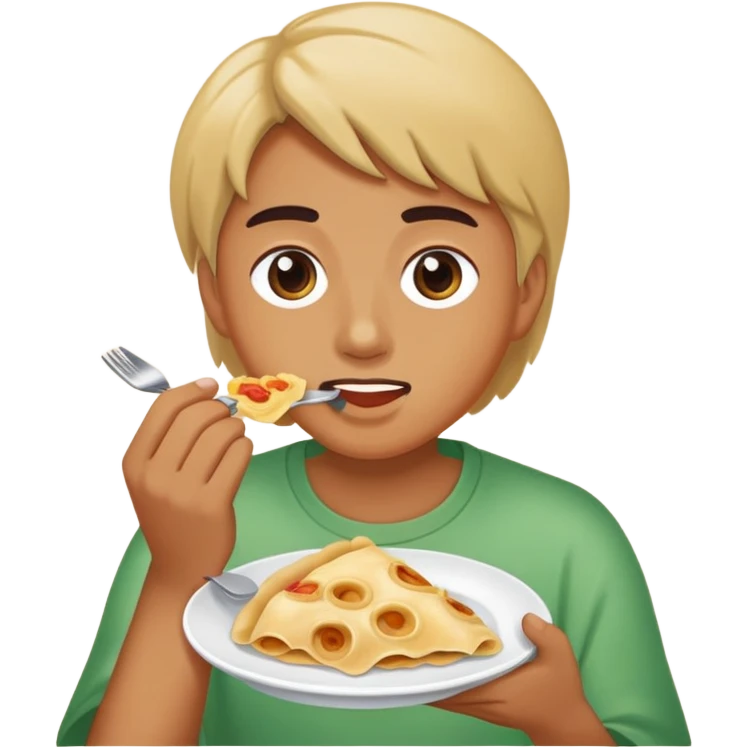 A person eating rotelle emoji
