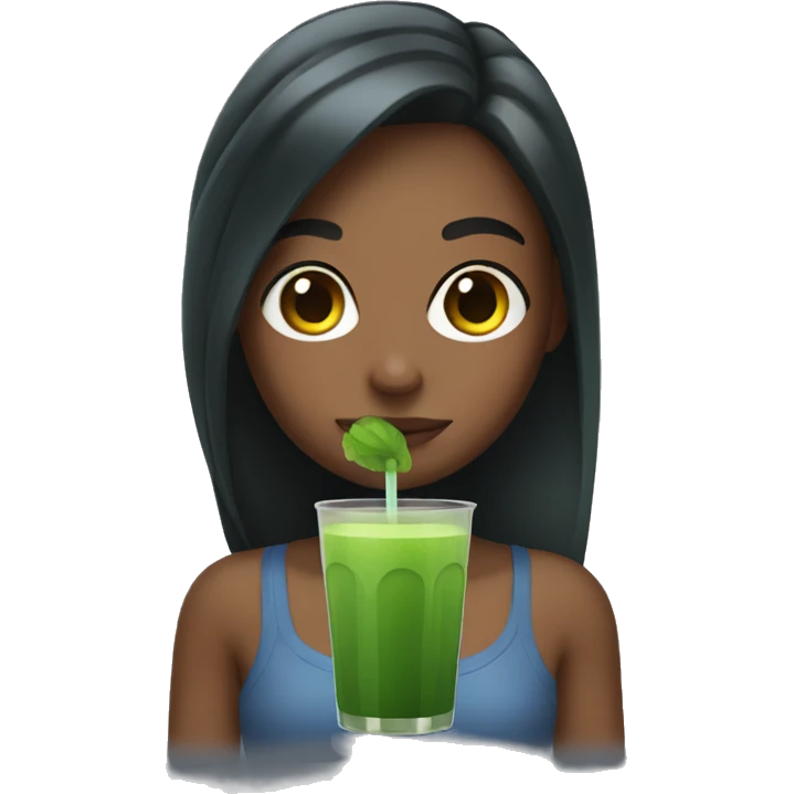 Girl with a green juice  emoji