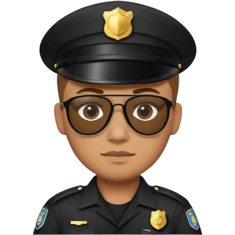 police wear black uniform and black sunglasses emoji