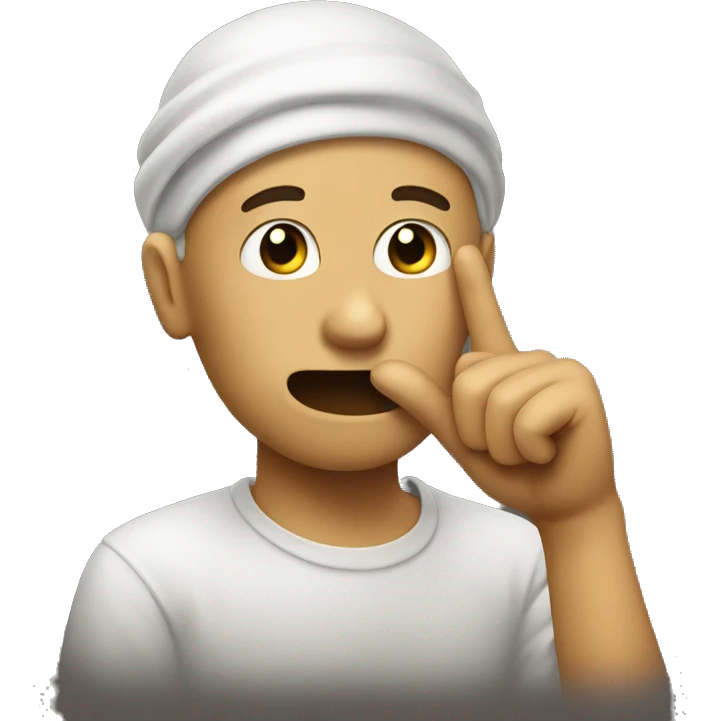 shh with finger emoji