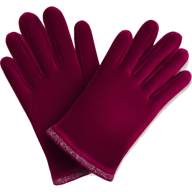 elegant burgundy velvet gloves emoji