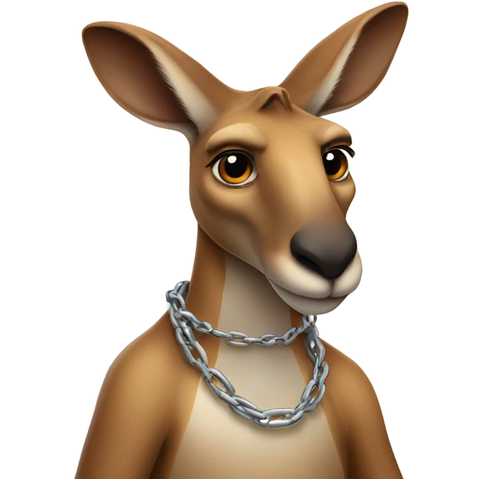 Kangaroo with a chain emoji