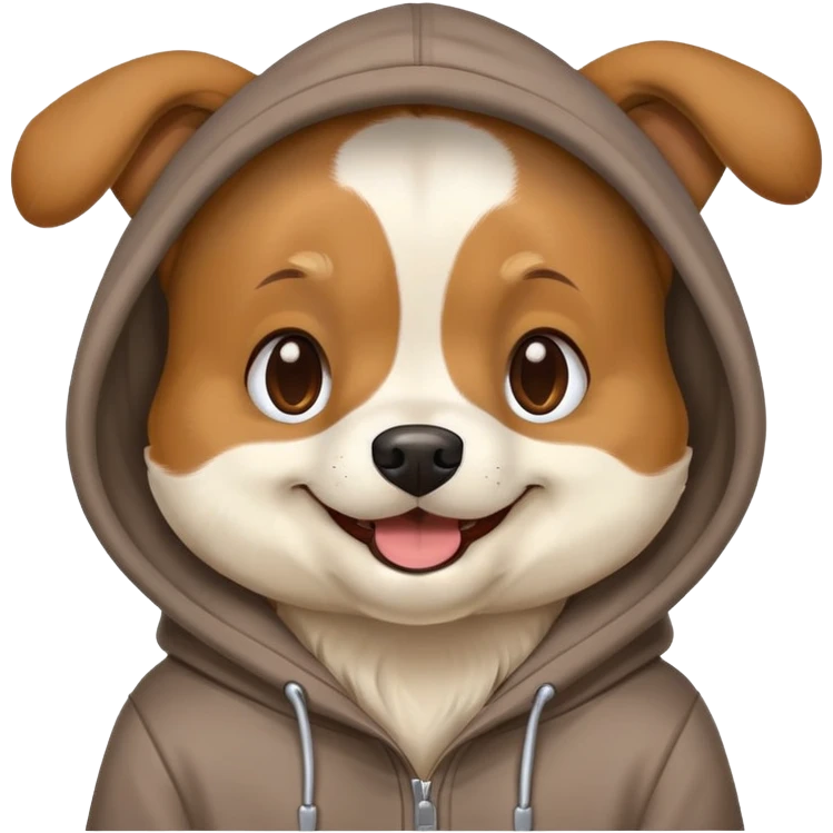 Dog wearing a hoodie emoji