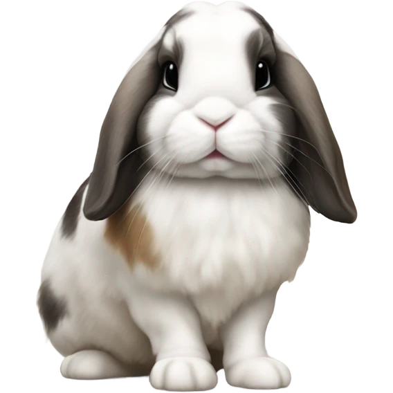 Harlequin Holland lop rabbit emoji
