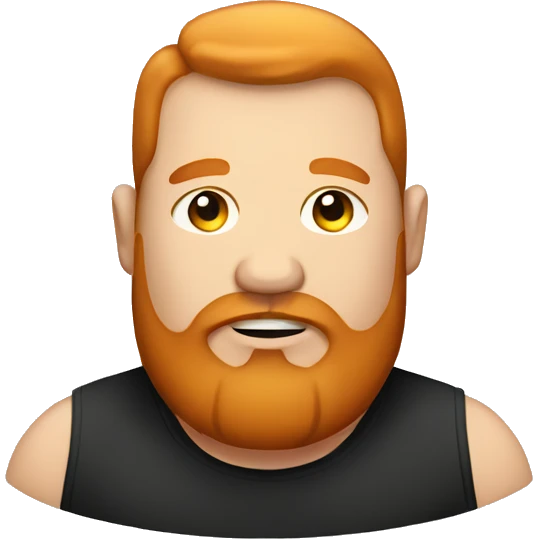 Fat man with tattoos and ginger beard emoji